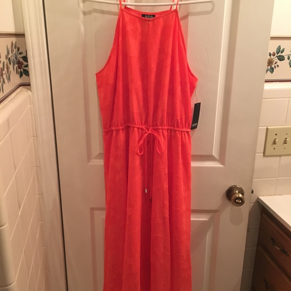 Ana brand by JC Penney, Coral sleeveless maxi dress, size large, new